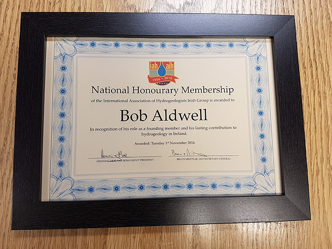 Bob Aldwell Awarded Honourary Membership of IAH